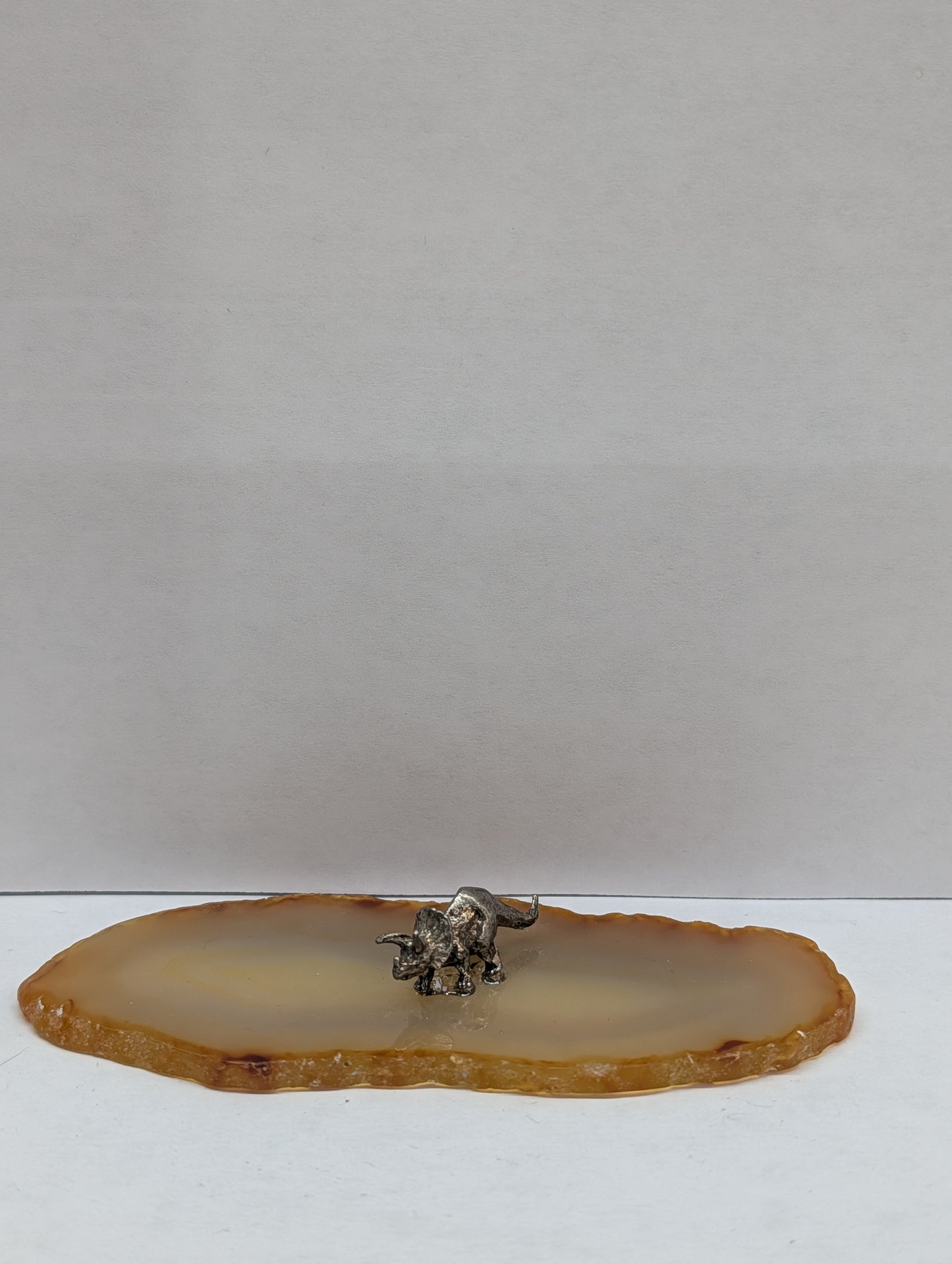 Triceratops on agate base