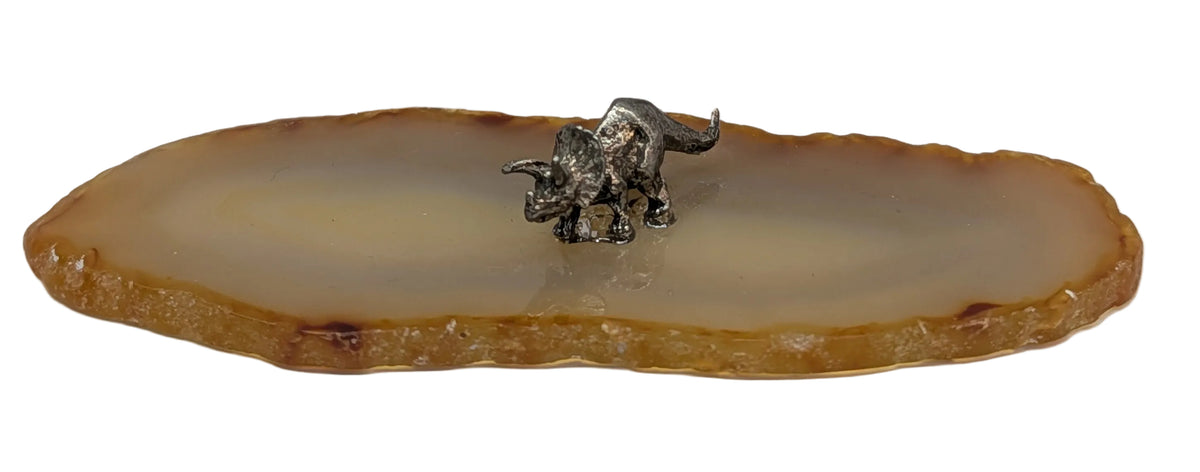 Triceratops on agate base