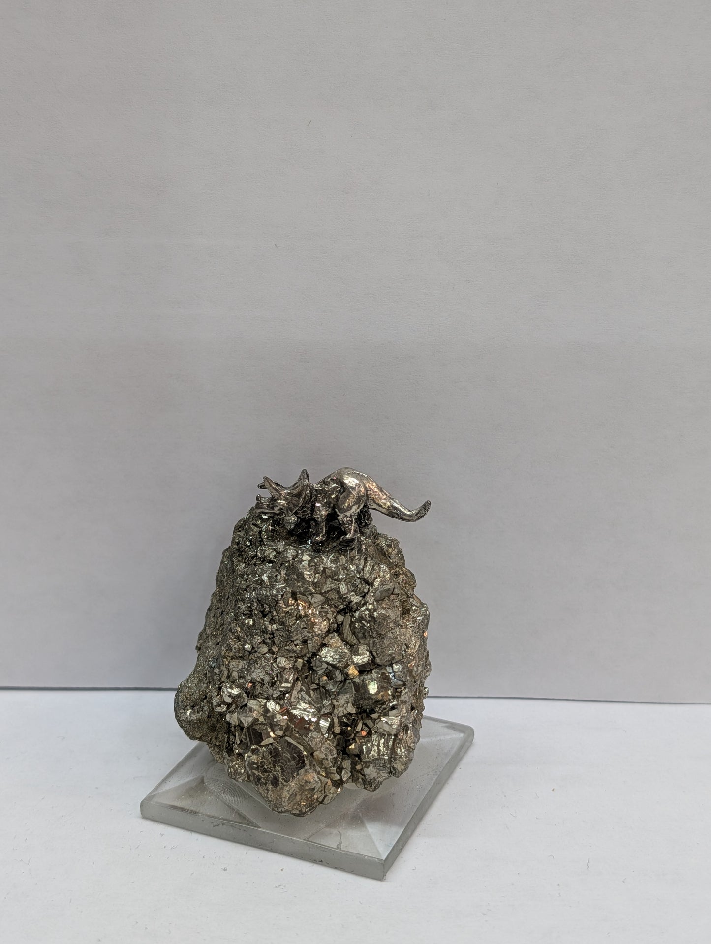 Triceratops on pyrite base