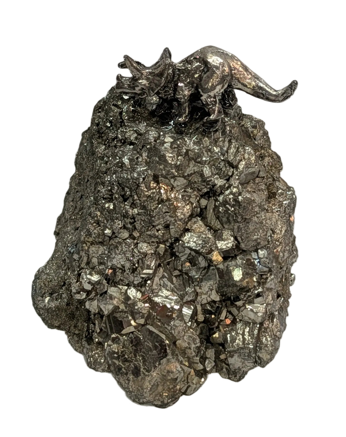 Triceratops on pyrite base