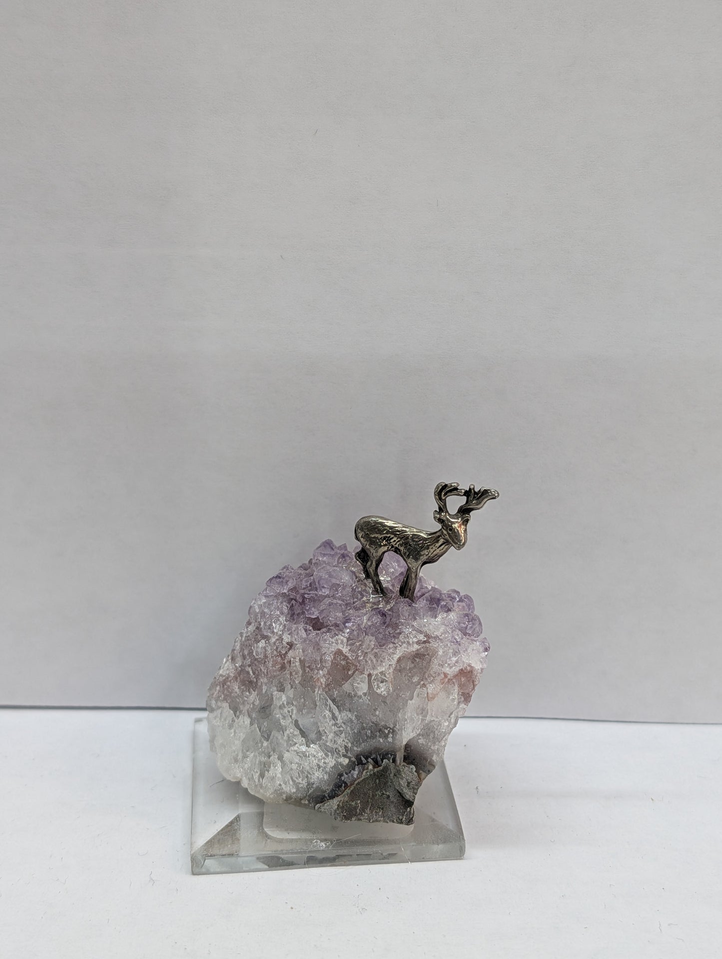 Deer on amethyst base