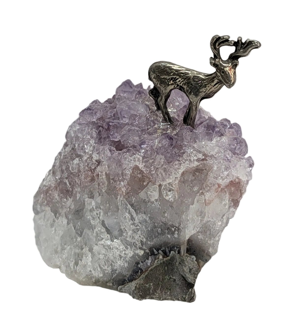 Deer on amethyst base