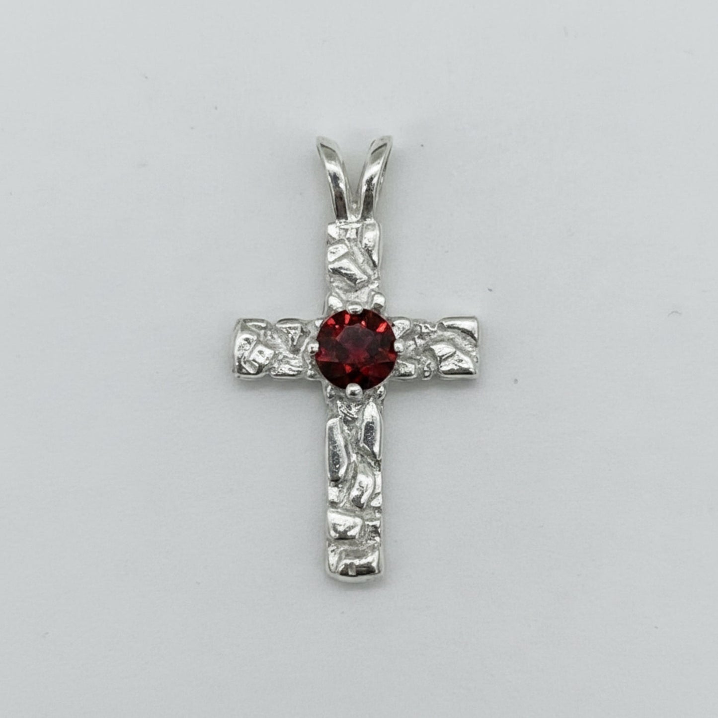 3176 Nugget Cross pendant (shown in garnet)