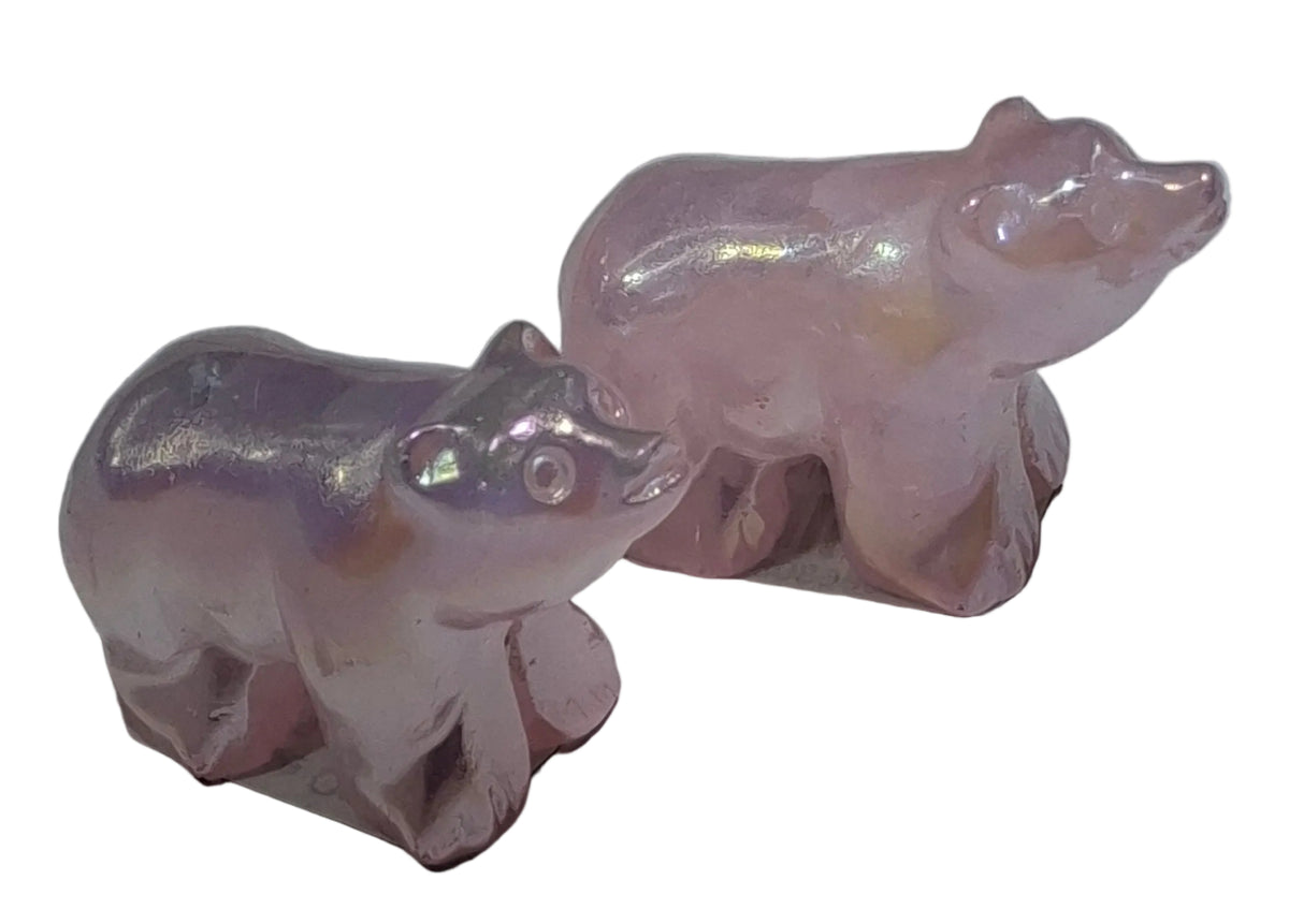 Aura Rose Qtz Bear