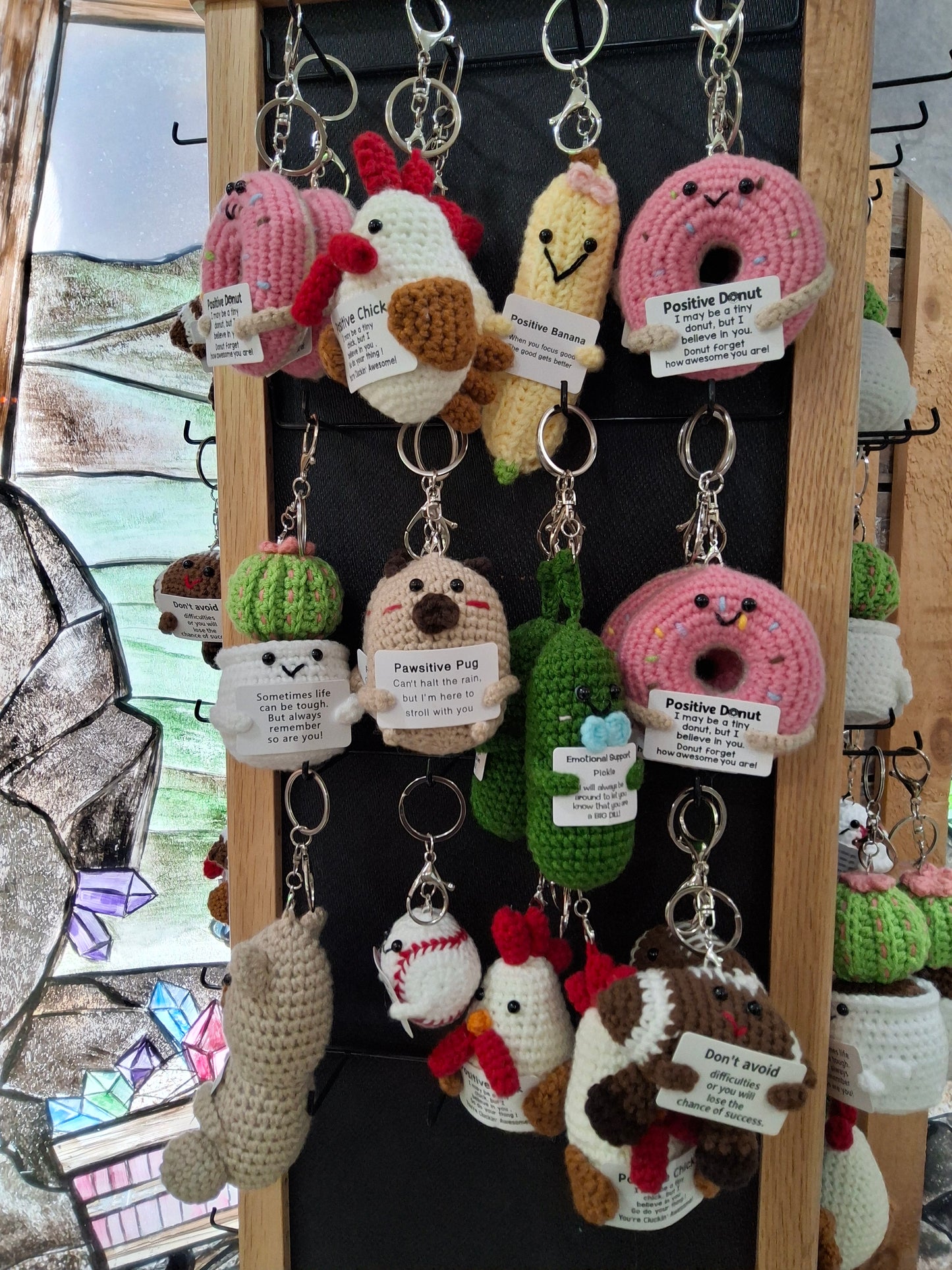 Positive Knitted Keychain