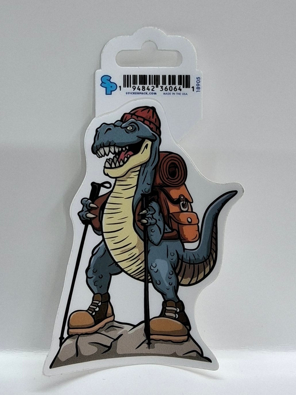 Hiker Dino Sticker