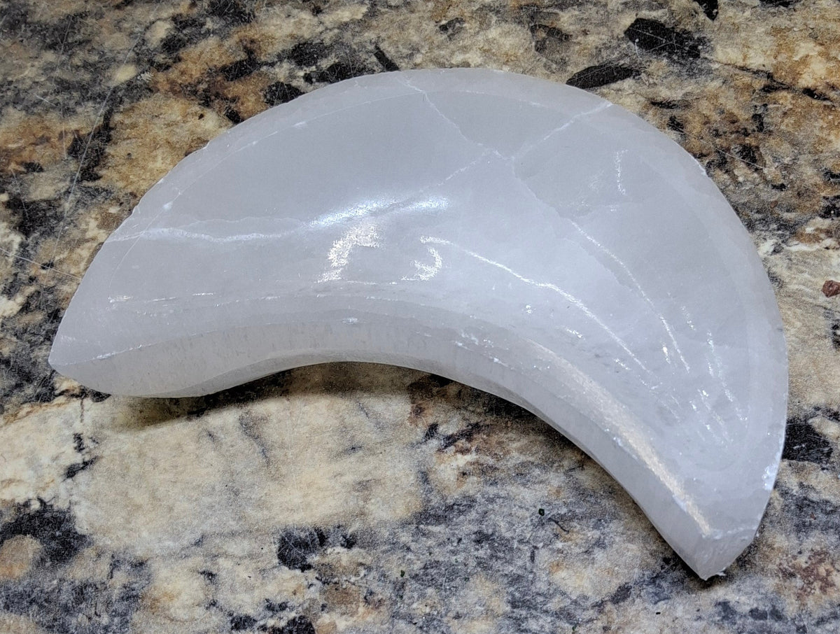 Selenite Moon Bowl