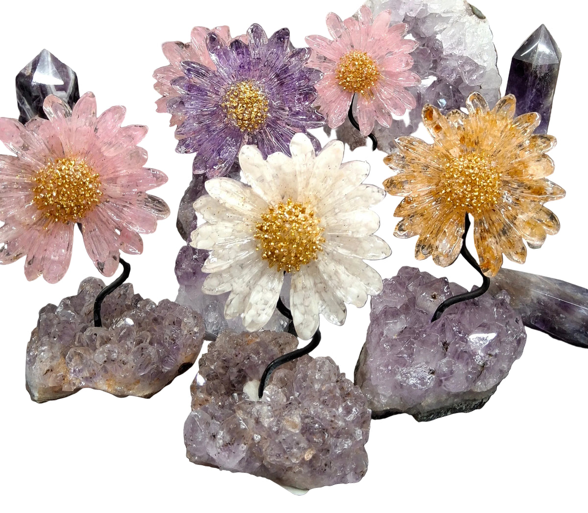 Daisy on Amethyst base