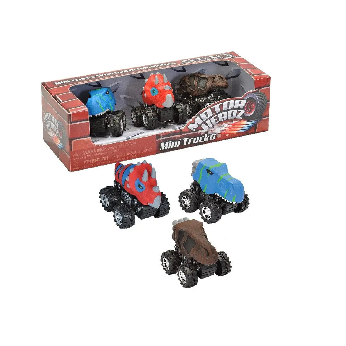 Wild Republic Motor Headz Mini Dinosaur Set