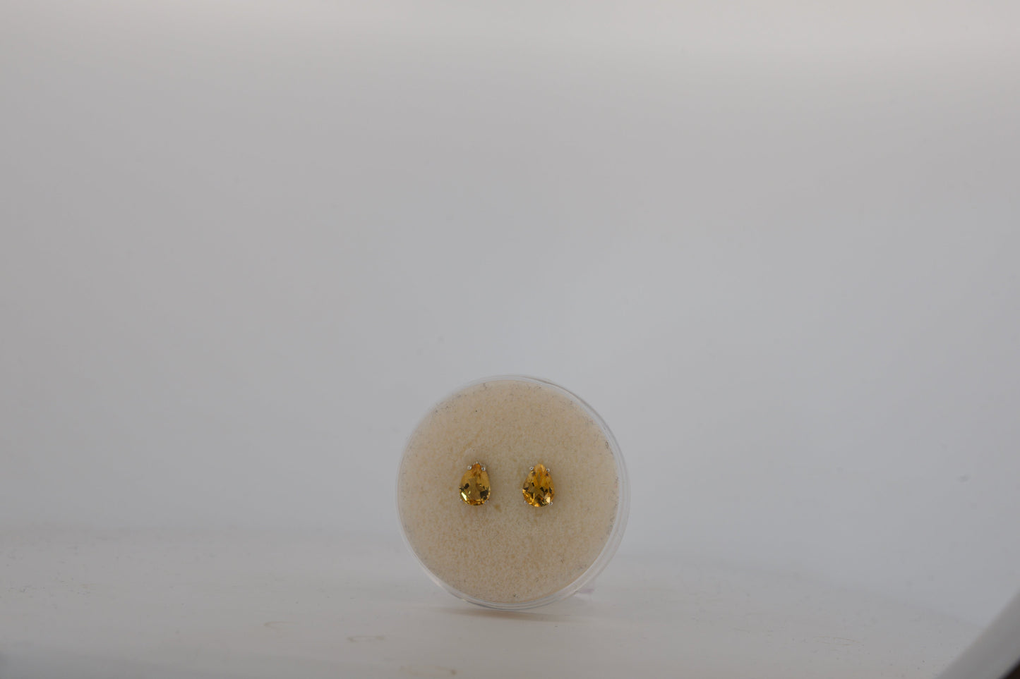 Custom gemstone earrings – pear cut, citrine