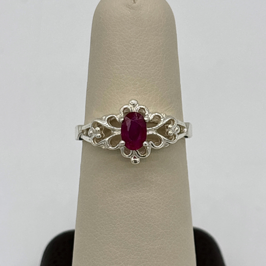 70566 custom gemstone ring (shown in ruby)