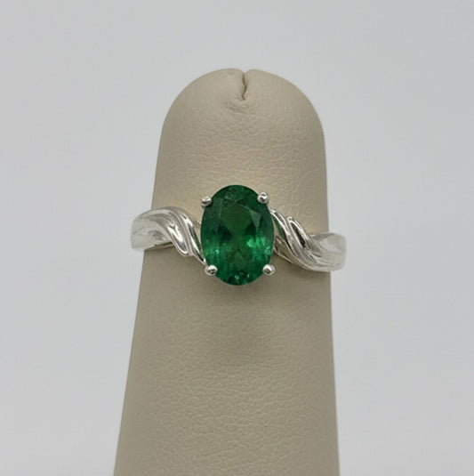 7437 custom gemstone ring (shown in emerald)