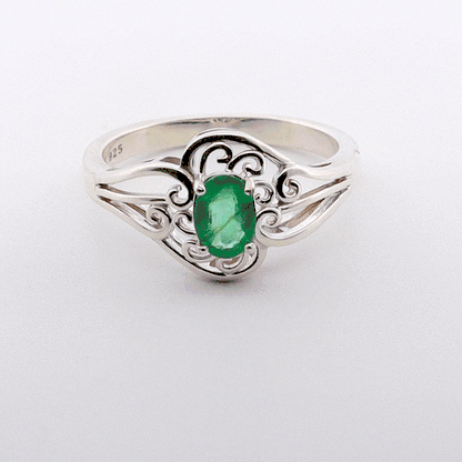 Emerald gemstone spinning display