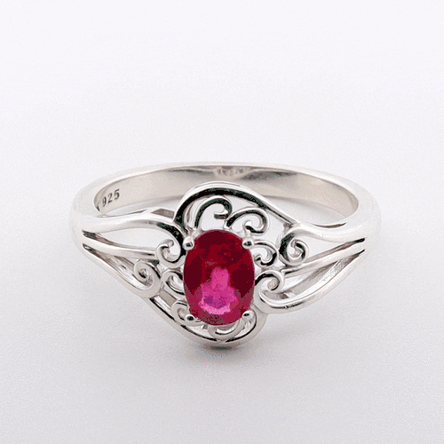 Enhanced ruby gemstone spinning display