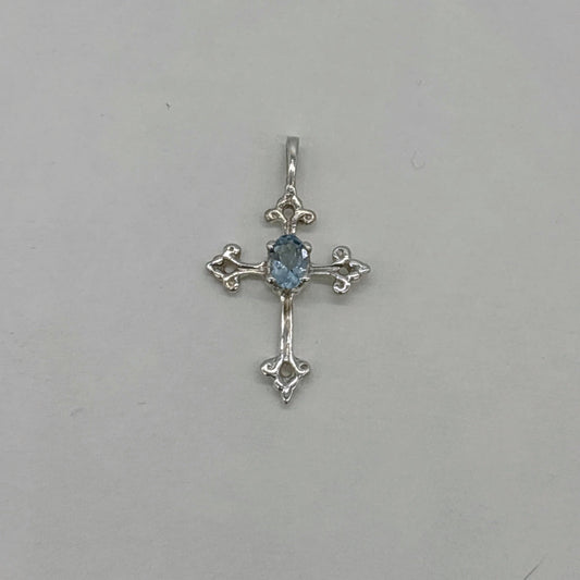 3177 Fancy Cross pendant (shown in aquamarine)