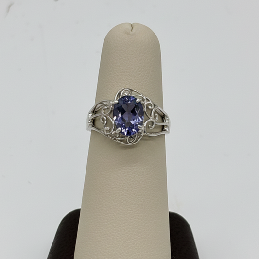 R1516 custom gemstone ring (shown in sapphire)