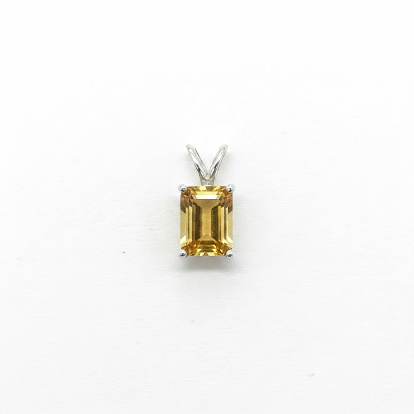 Custom gemstone pendant 8x6 (shown in citrine)