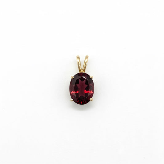 Custom gemstone pendant 12x10 (shown in garnet)