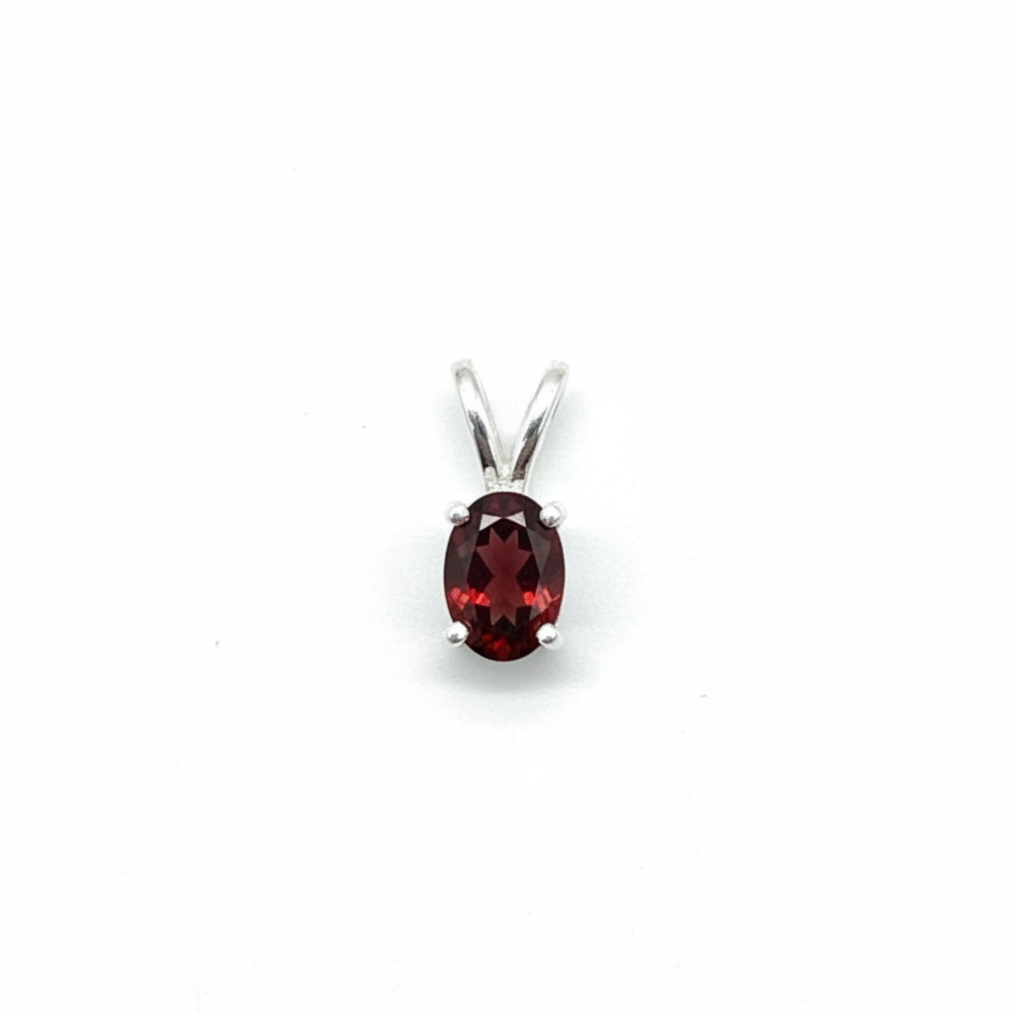 Custom gemstone pendant 7x5 (shown in garnet)