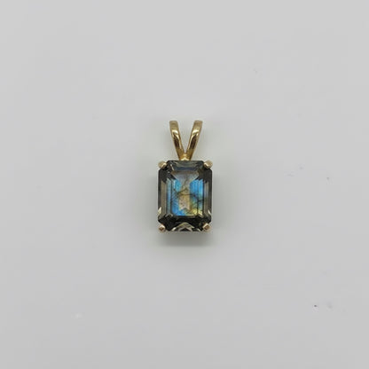 Custom gemstone pendant 9x7 (shown in labradorite)