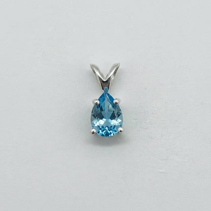 Custom gemstone pendant 8x5 (shown in light blue topaz)