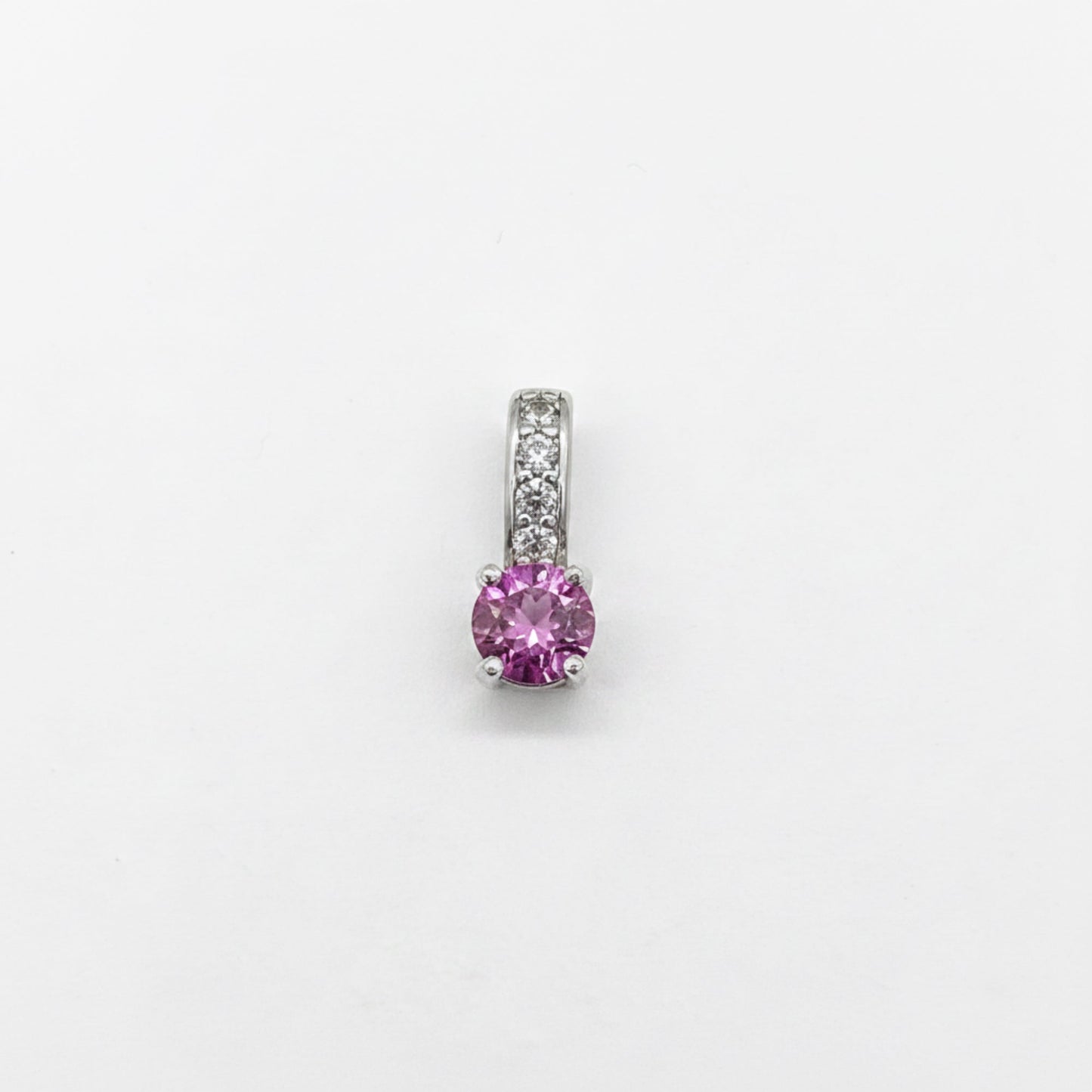 PDR halo pendant (shown in pink topaz)