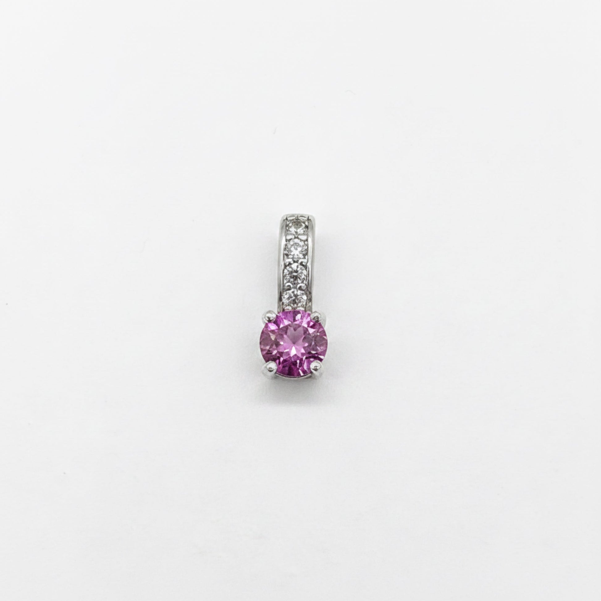 PDR halo pendant (shown in pink topaz)