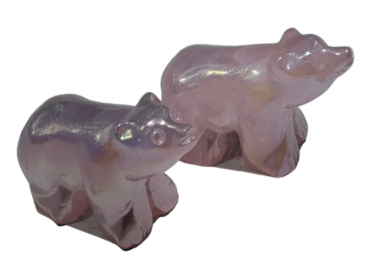 Aura Rose Qtz Bear