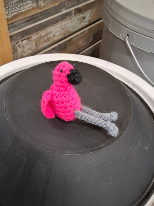 HAND KNITTED FLAMINGO