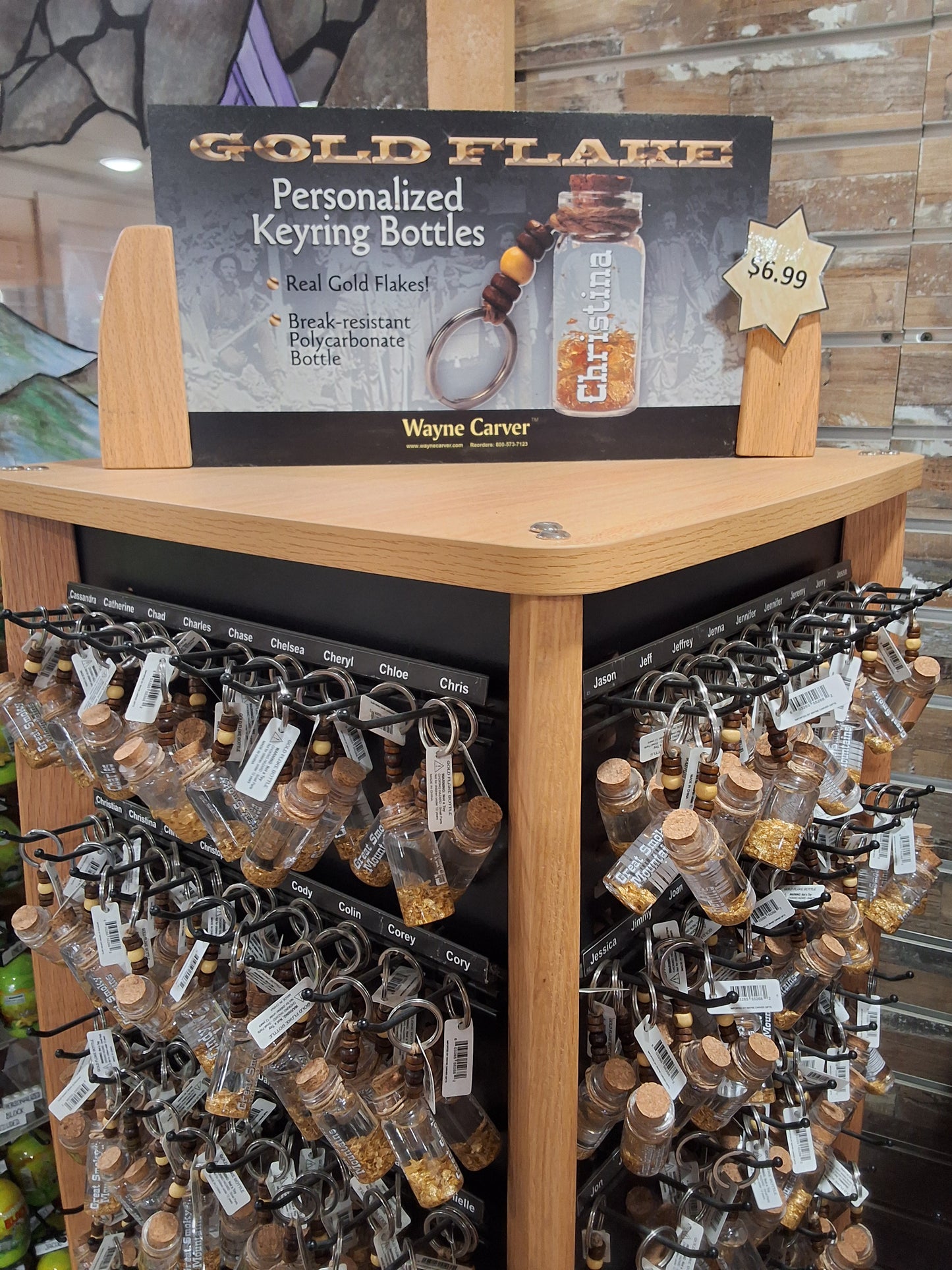 GOLD BOTTLE NAME KEYCHAIN