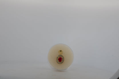 SFS halo pendant (gold plated) – enhanced ruby