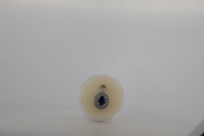 SFS halo pendant – sapphire