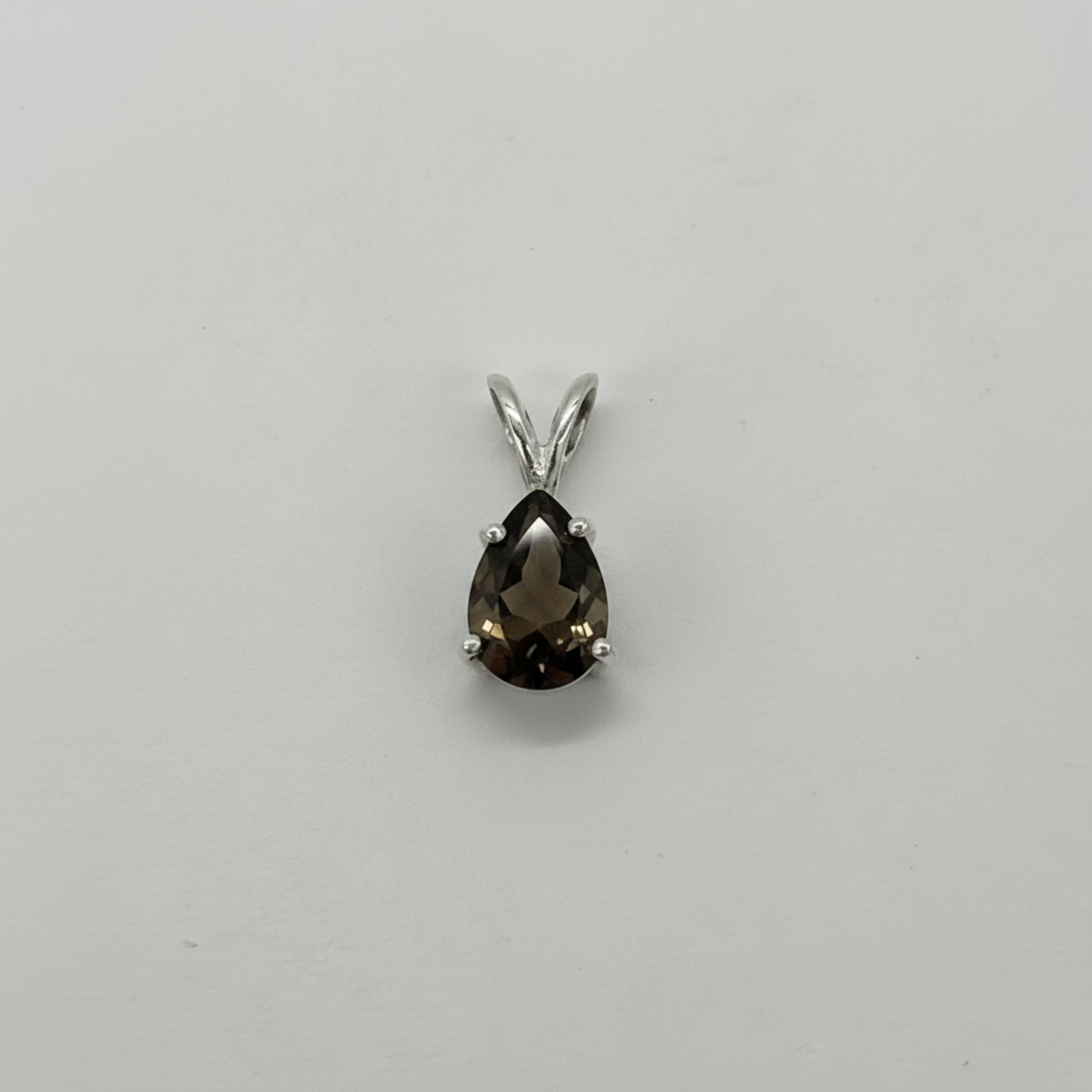 Custom gemstone pendant 9x6 (shown in smoky quartz)