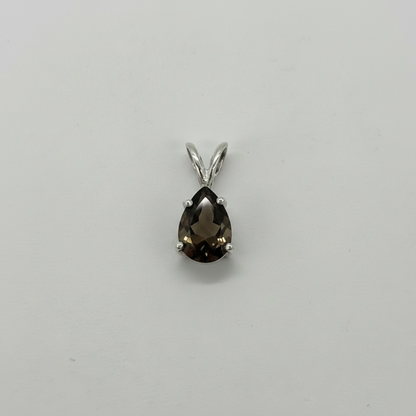 Custom gemstone pendant 9x6 (shown in smoky quartz)